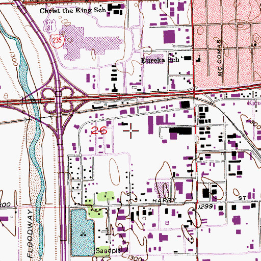 Topographic Map of Chance Industrial Park, KS