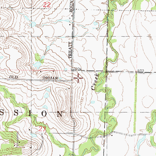 Topographic Map of Topeka Baptist Church, KS
