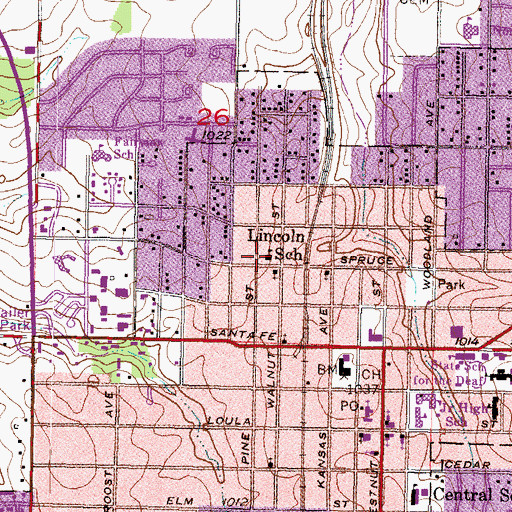 Topographic Map of Saint Paul African Methodist Episcopal Church, KS