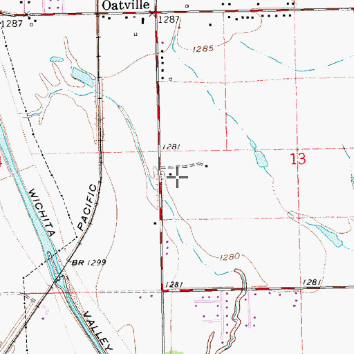 Topographic Map of Cottonwood Grove Mobile Home Park, KS