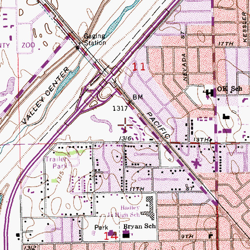 Topographic Map of Wichita Presbyterian Manor Assisted Living Facility, KS