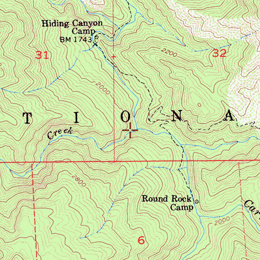 Topographic Map of Ventana Mesa Creek, CA