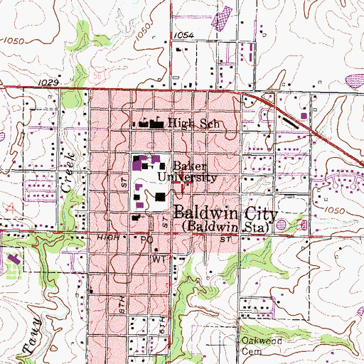 Topographic Map of Old Castle Museum, KS