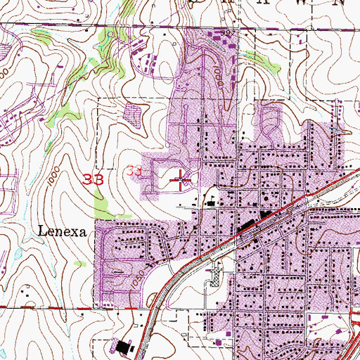 Topographic Map of Lakeview Village Nursing Home, KS