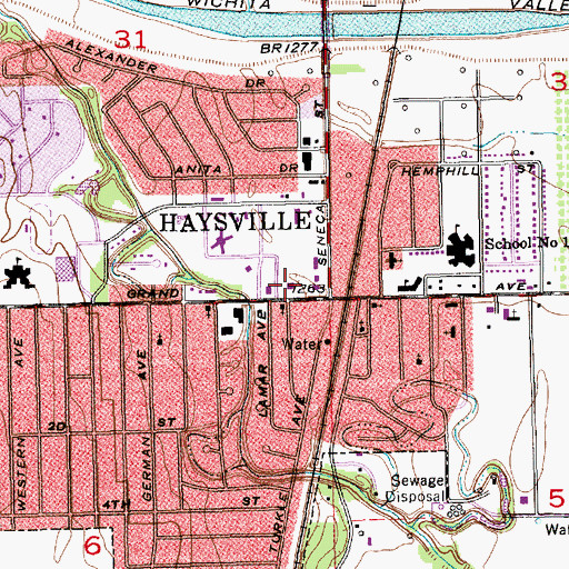 Topographic Map of Haysville Municipal Court, KS