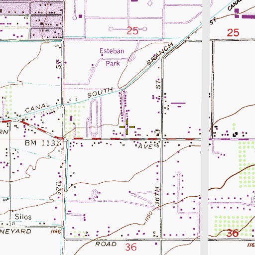 Topographic Map of Southern Acres Mobile Home Park, AZ