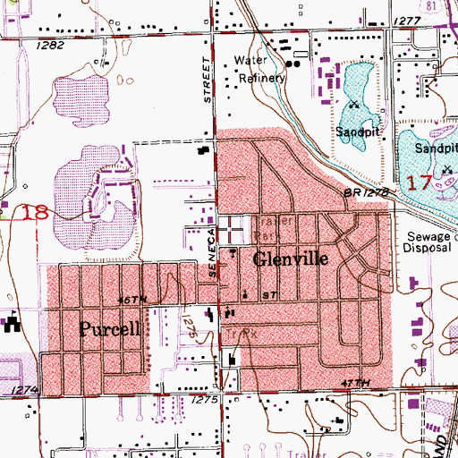 Topographic Map of Sycamore Square Mobile Home Park, KS