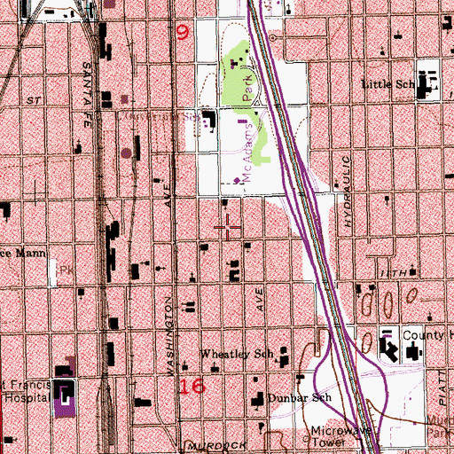 Topographic Map of Morning Chapel Baptist Church, KS