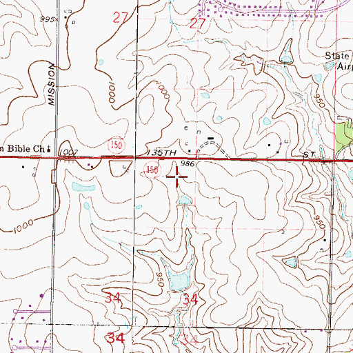 Topographic Map of Chadwick Place, KS