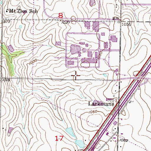 Topographic Map of College West Business Center, KS
