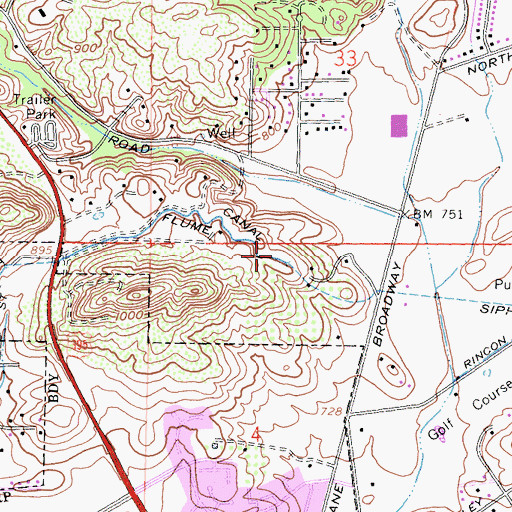 Topographic Map of Vista Canal, CA
