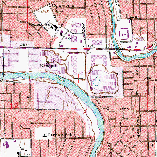 Topographic Map of Marina Point Office Park, KS
