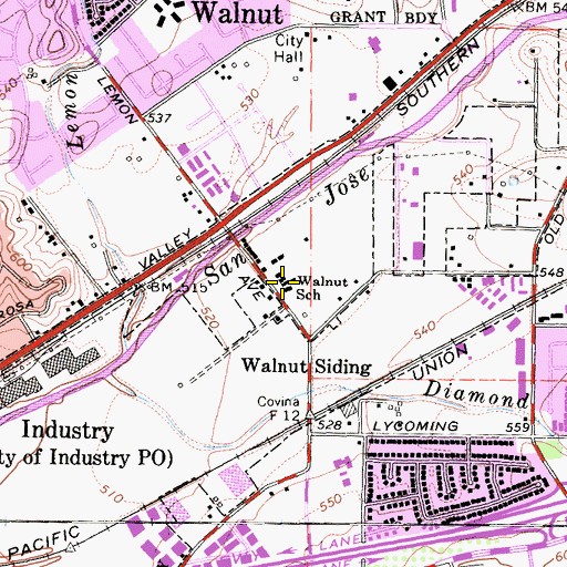 Topographic Map of Del Paso High School, CA