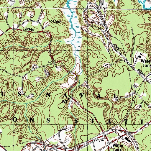 Topographic Map of Naval Weapons Station Yorktown, VA