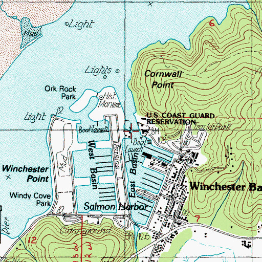 Topographic Map of United States Coast Guard Station Umpqua River, OR