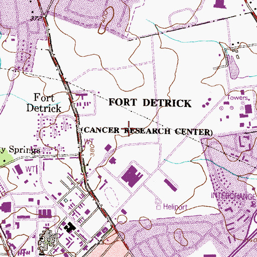 Topographic Map of Fort Detrick, MD