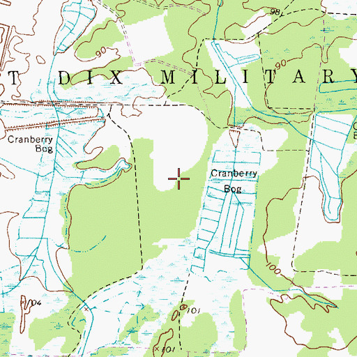 Topographic Map of Fort Dix, NJ