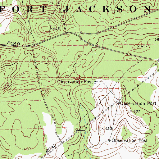 Topographic Map of Fort Jackson, SC