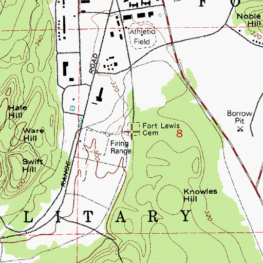 Topographic Map of Fort Lewis, WA