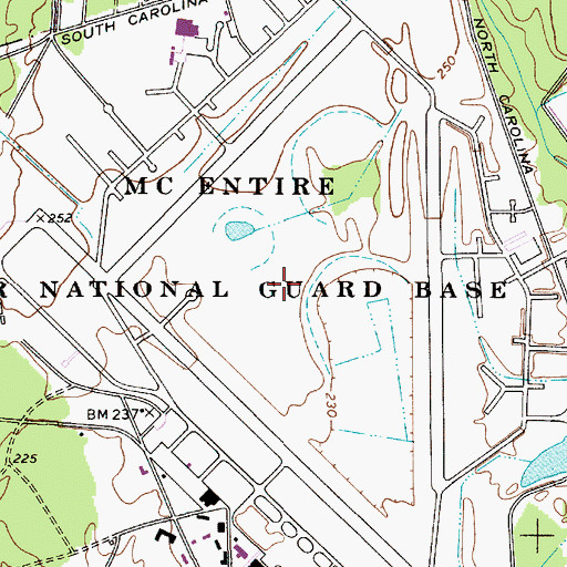 Topographic Map of McEntire Air Guard Station, SC