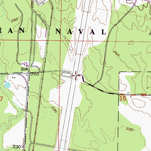 Topographic Map of Naval Air Station Meridian, MS