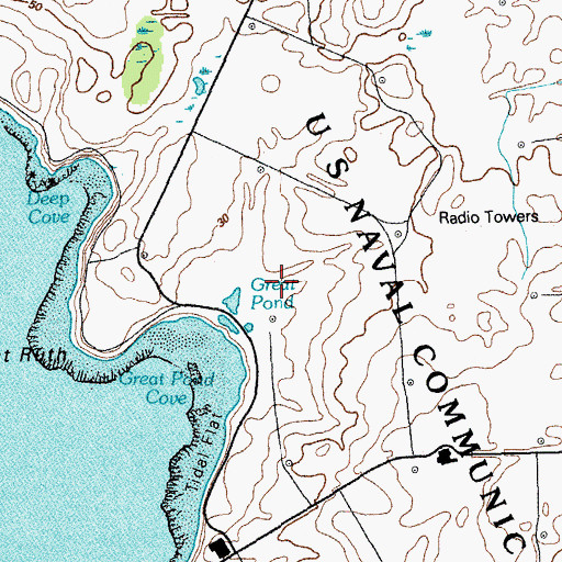 Topographic Map of Naval Radio Station Cutler, ME