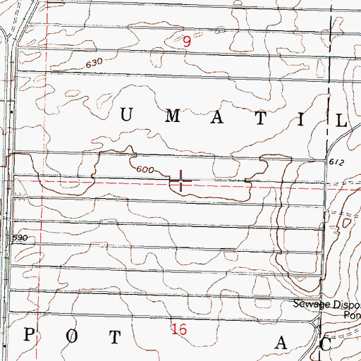 Topographic Map of Umatilla Chemical Depot, OR