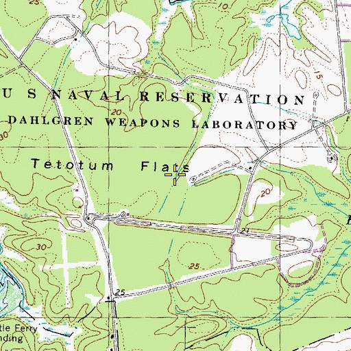 Topographic Map of Naval Surface Warfare Center Pumpkin Annex, VA
