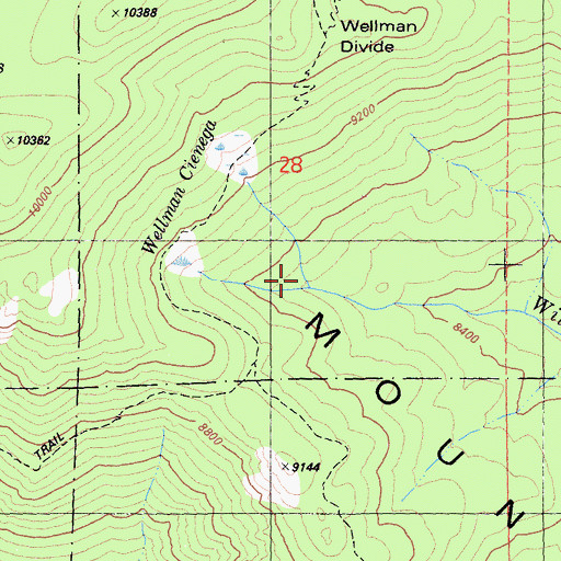 Topographic Map of Wellmans Cienaga, CA
