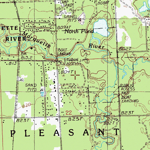 Topographic Map of Shrine of the Pines, MI