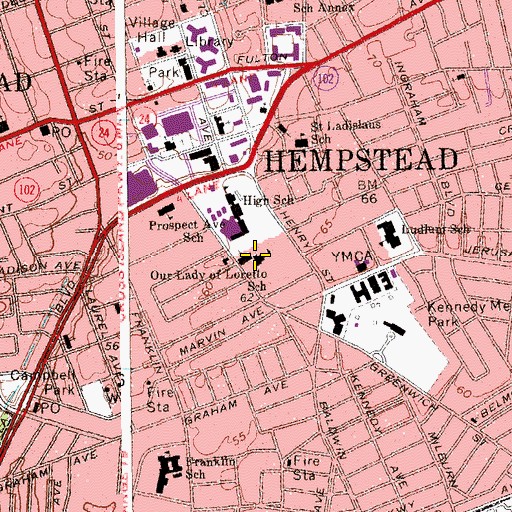 Topographic Map of Alverta B. Gray Schultz Middle School, NY