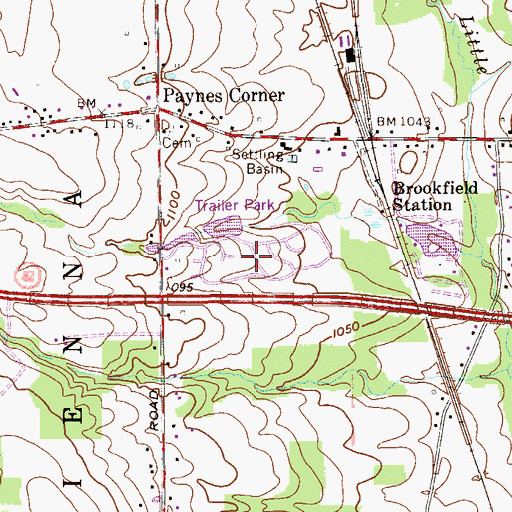Topographic Map of Brookfield Acres, OH