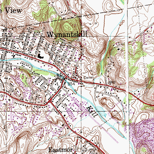 Topographic Map of First Reformed Church of Wynantskill, NY