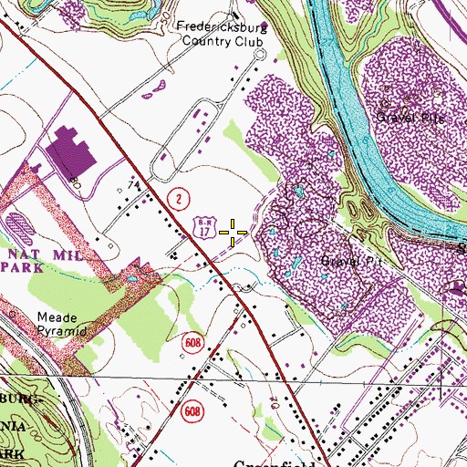 Topographic Map of River Club Center Shopping Center, VA