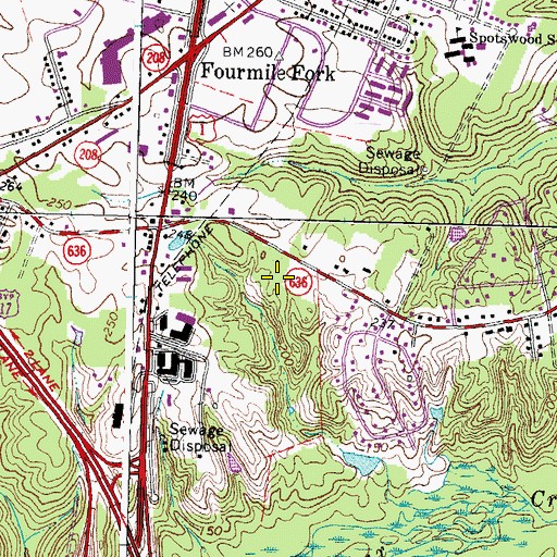 Topographic Map of Lees Hill Professional Office Center, VA