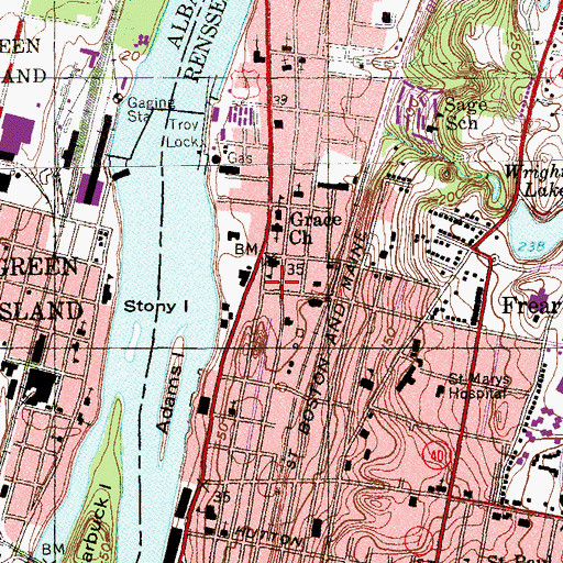 Topographic Map of New Hope Missionary Baptist Church, NY
