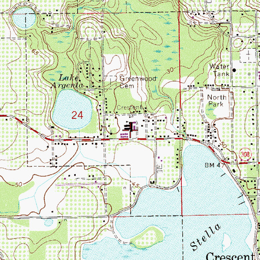 Topographic Map of Middleton-Burney Elementary School, FL