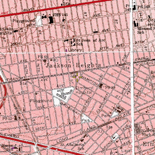 Topographic Map of Jackson Triplex Theatre, NY