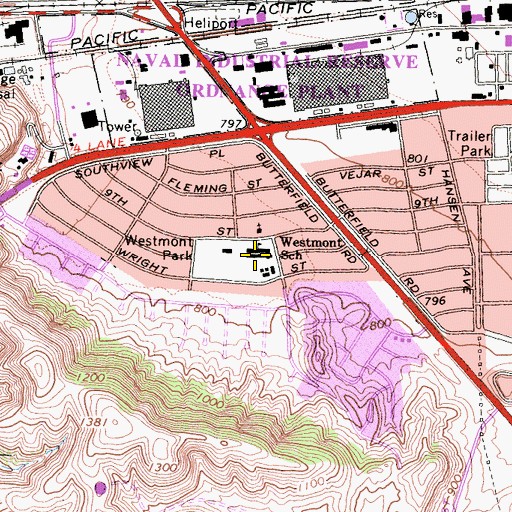 Topographic Map of Westmont Elementary School, CA