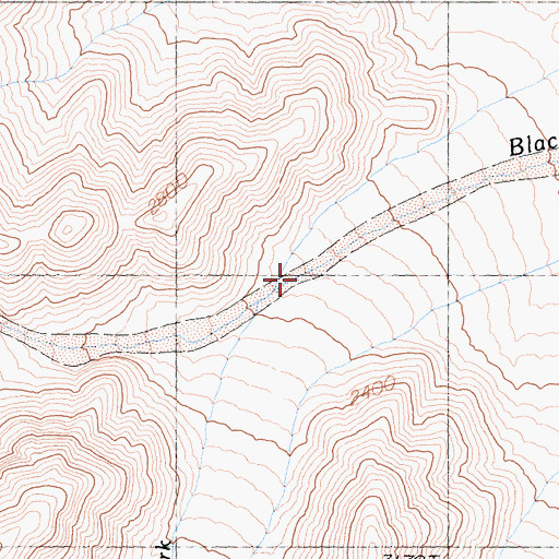 Topographic Map of Wet Fork Blackwater Wash, CA