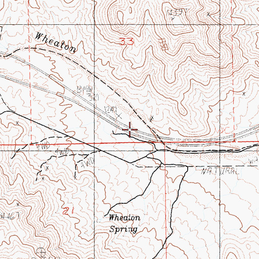 Topographic Map of Wheaton Springs, CA