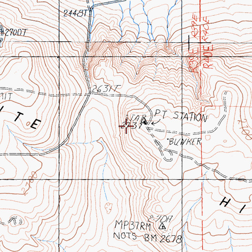 Topographic Map of White Hills, CA