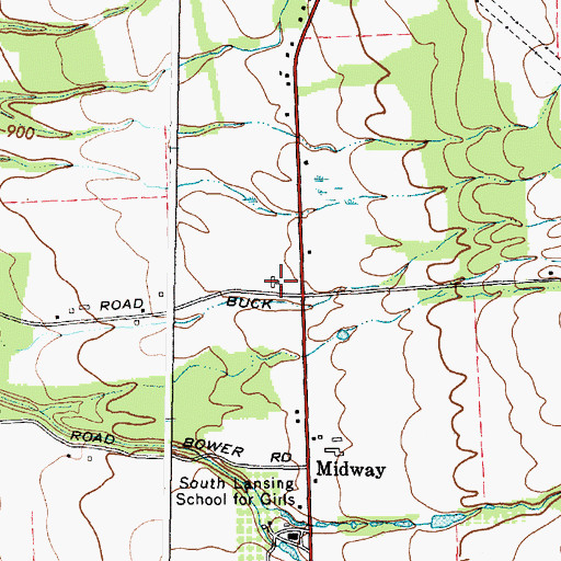 Topographic Map of Kirksway Farm, NY