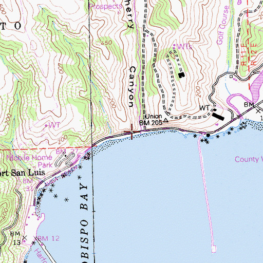 Topographic Map of Wild Cherry Canyon, CA