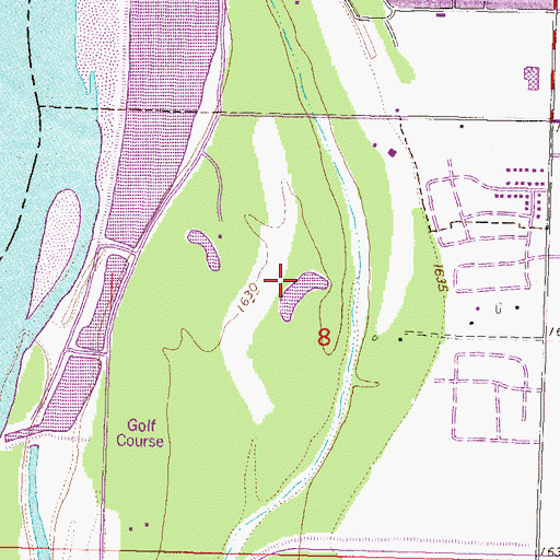 Topographic Map of Riverwood Golf Course, ND