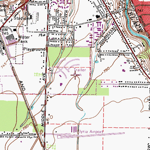 Topographic Map of Colonial Oaks, OH