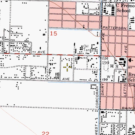 Topographic Map of Whitley Manor Mobile Home Park, CA