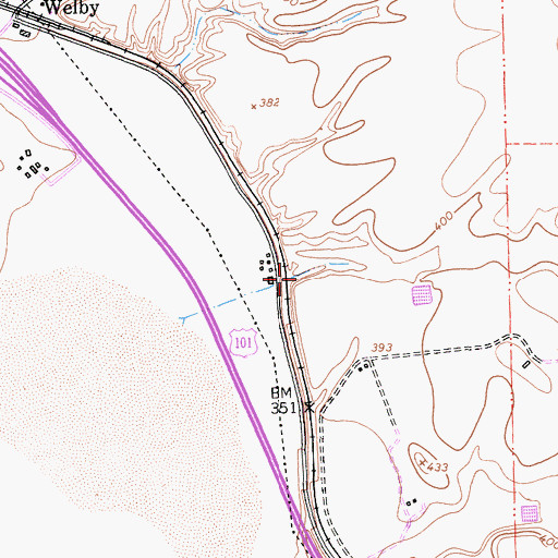 Topographic Map of Wildhorse Canyon, CA