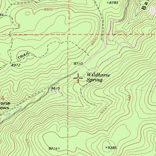 Topographic Map of Wildhorse Spring, CA