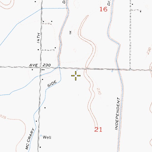Topographic Map of Larry Davis Farms, CA